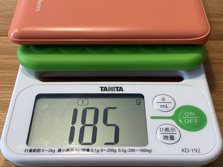 cheero Flat 10000mAh with Power Delivery 18W 重さ