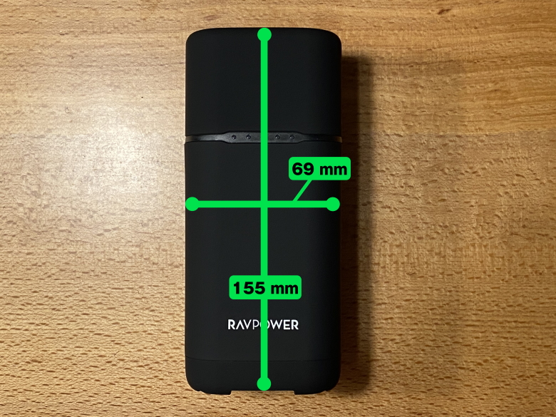 RAVPower ポータブル電源 20000mAh サイズ
