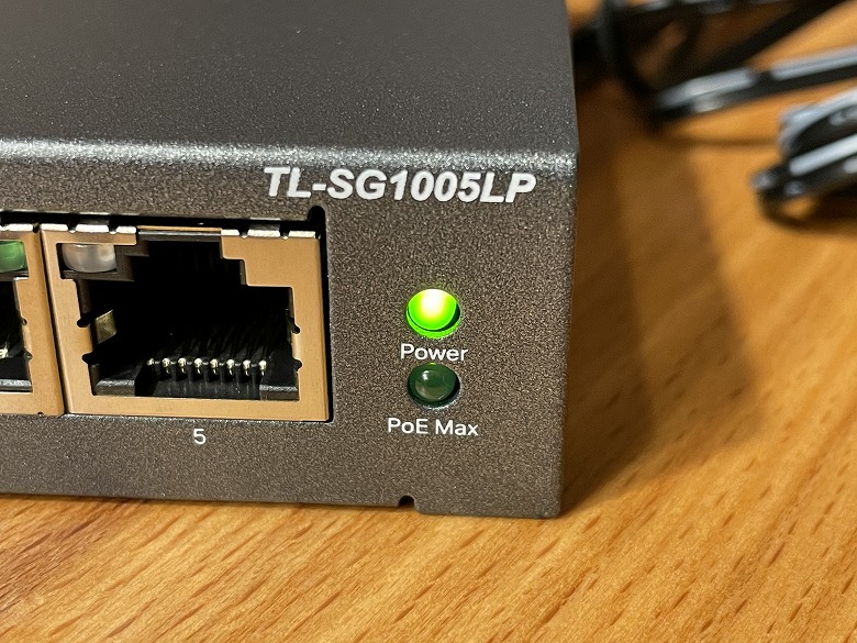 TP-Link TL-SG1005LP Powerランプ