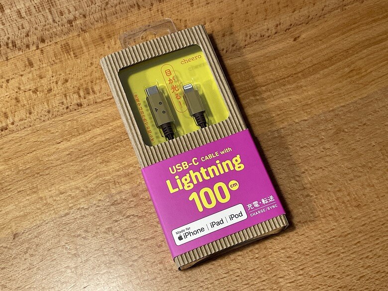 cheero DANBOARD USB-C Cable with Lightning パッケージ