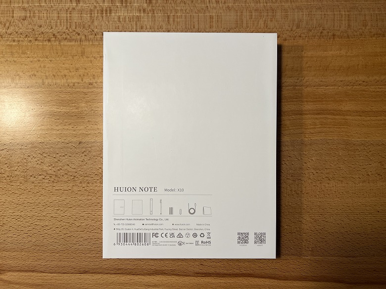 HUION Note X10 外箱側面
