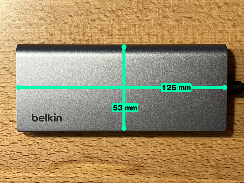 Belkin Connect USB-C マルチメディアハブ サイズ