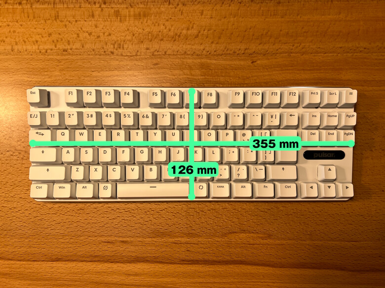 Pulsar PCMK JIS TKL Keyboard サイズ