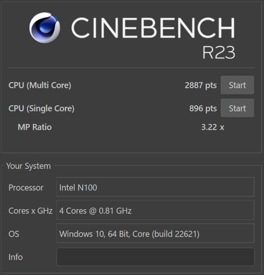 CHUWI GemiBook XPro CINEBENCH R23