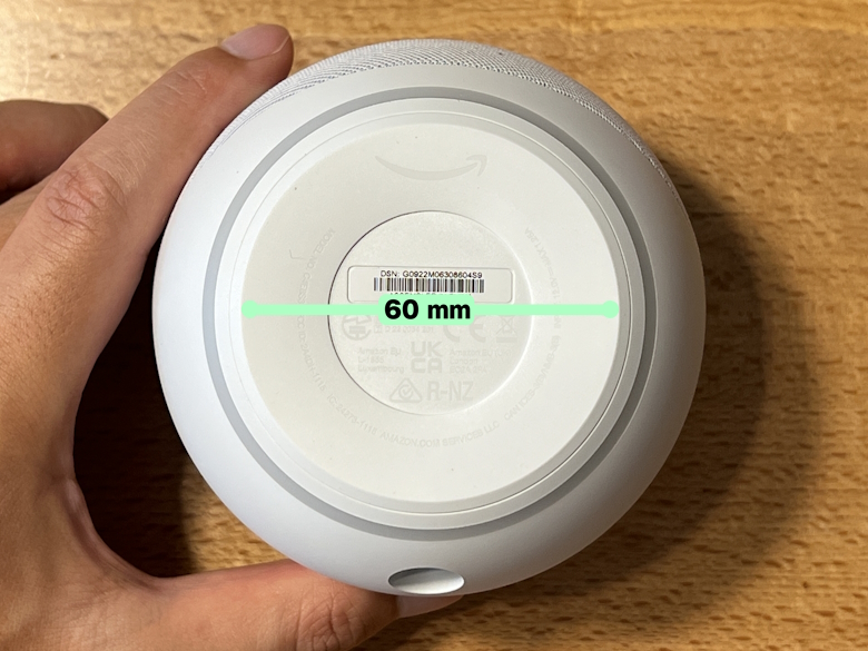 Amazon Echo Dot with clock 第5世代 底面直径