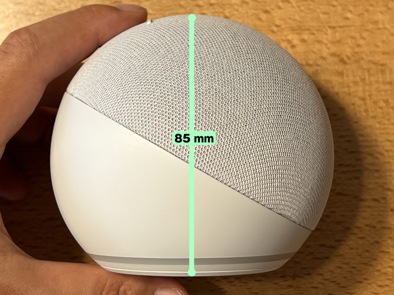 Amazon Echo Dot with clock 第5世代 高さ