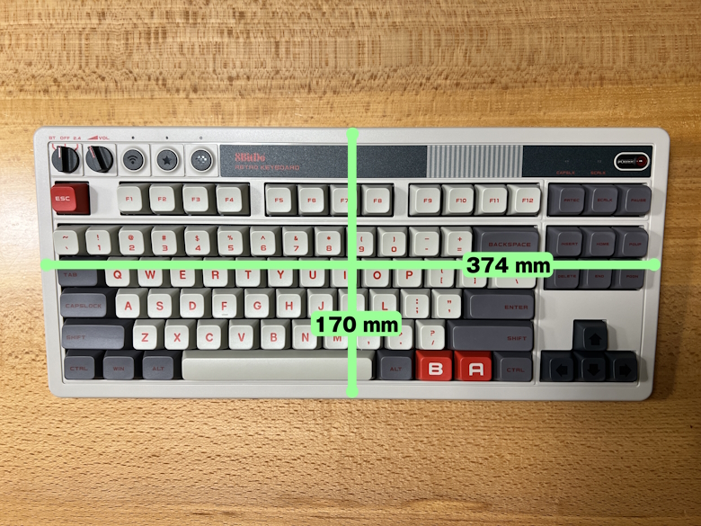 8BitDo Retro Mechanical Keyboard サイズ