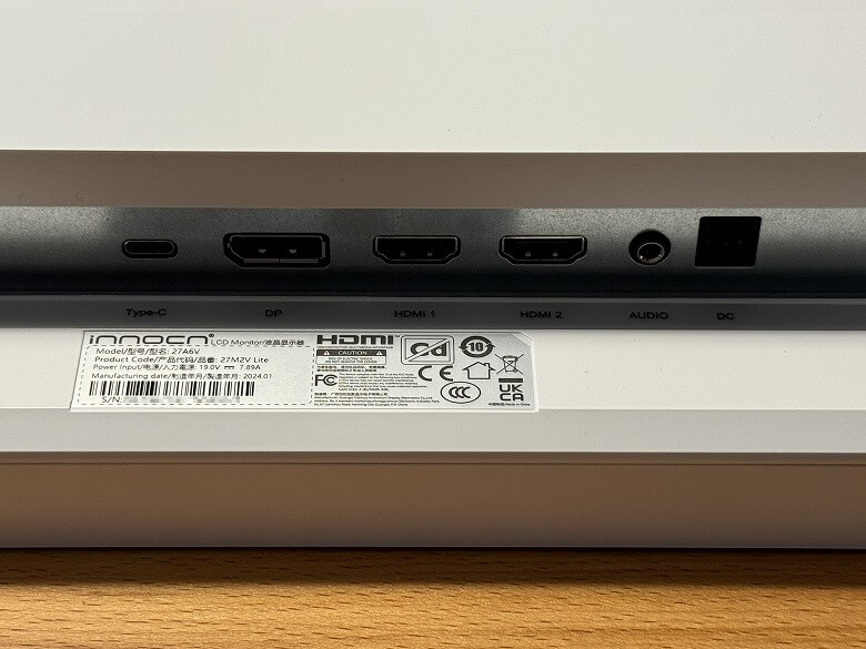INNOCN 27M2V Lite 入力ポート